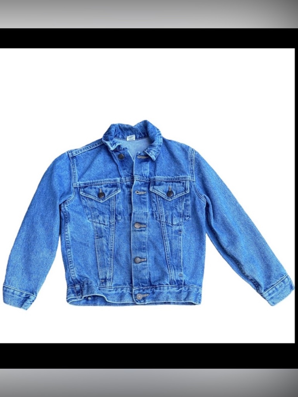 Unbranded Kids Denim/Jean Trucker Jacket Size Medium Cotton Y2K 80s Spring Vtg